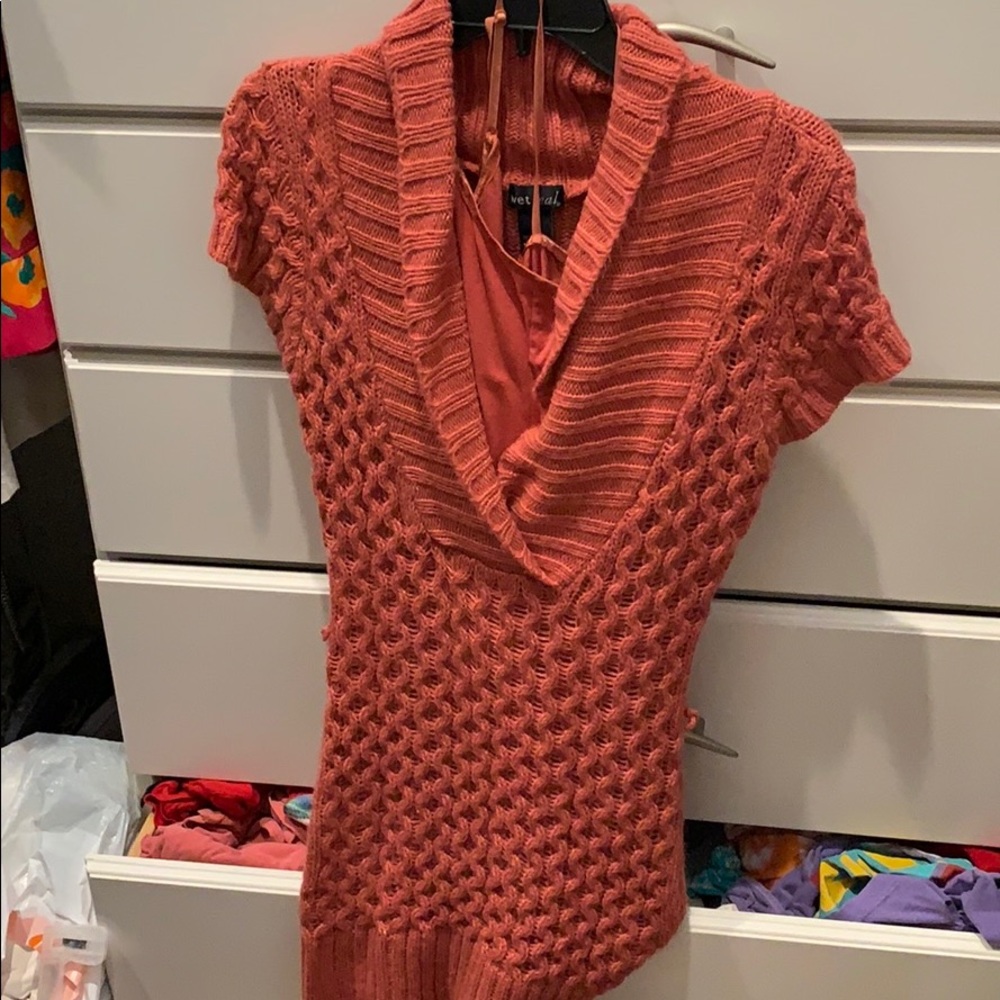 Salmon, Long sweater, possible sweater dress